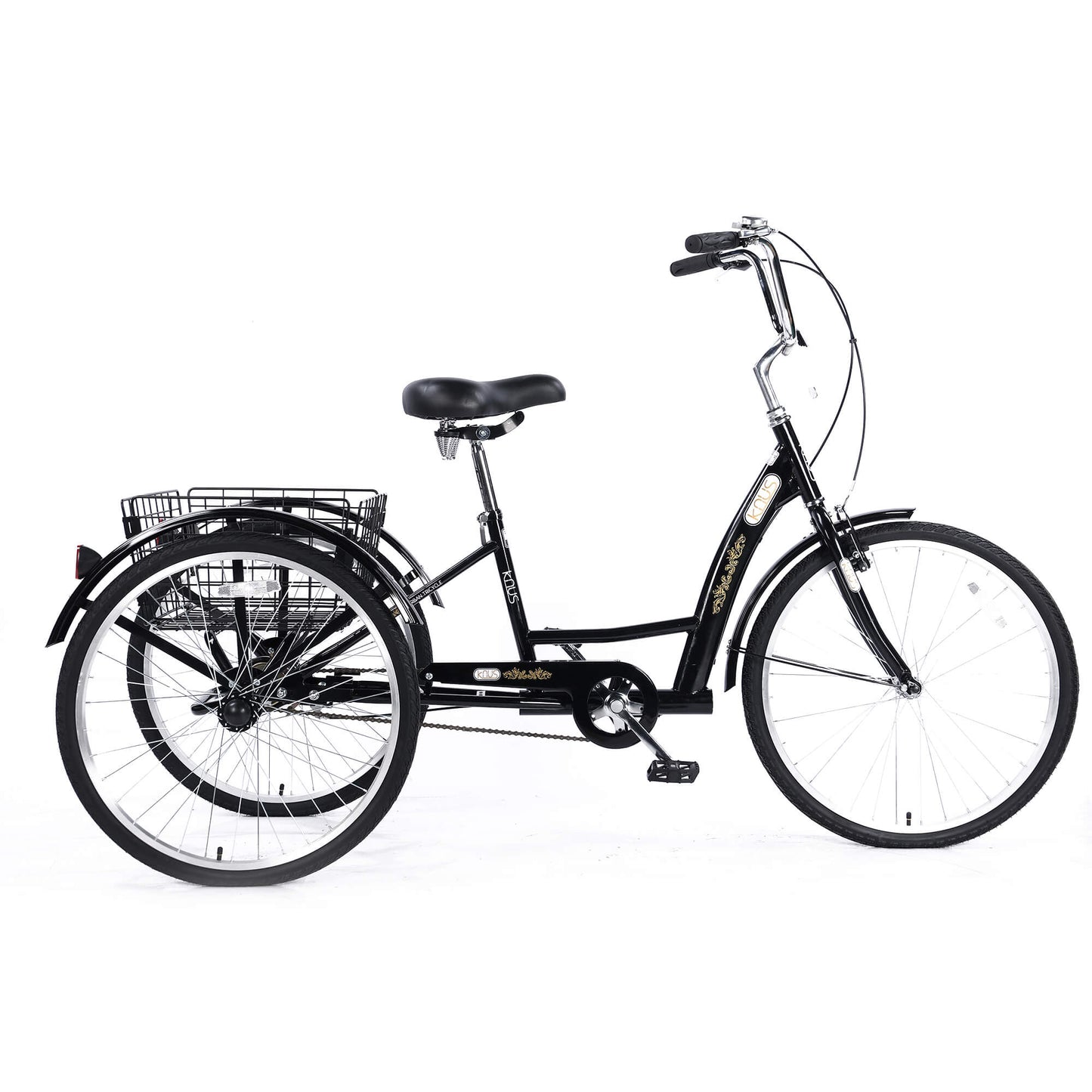 Hycline Knus KT03 26-inch adult tricycle with a sturdy frame and three wheels, designed for comfortable riding.