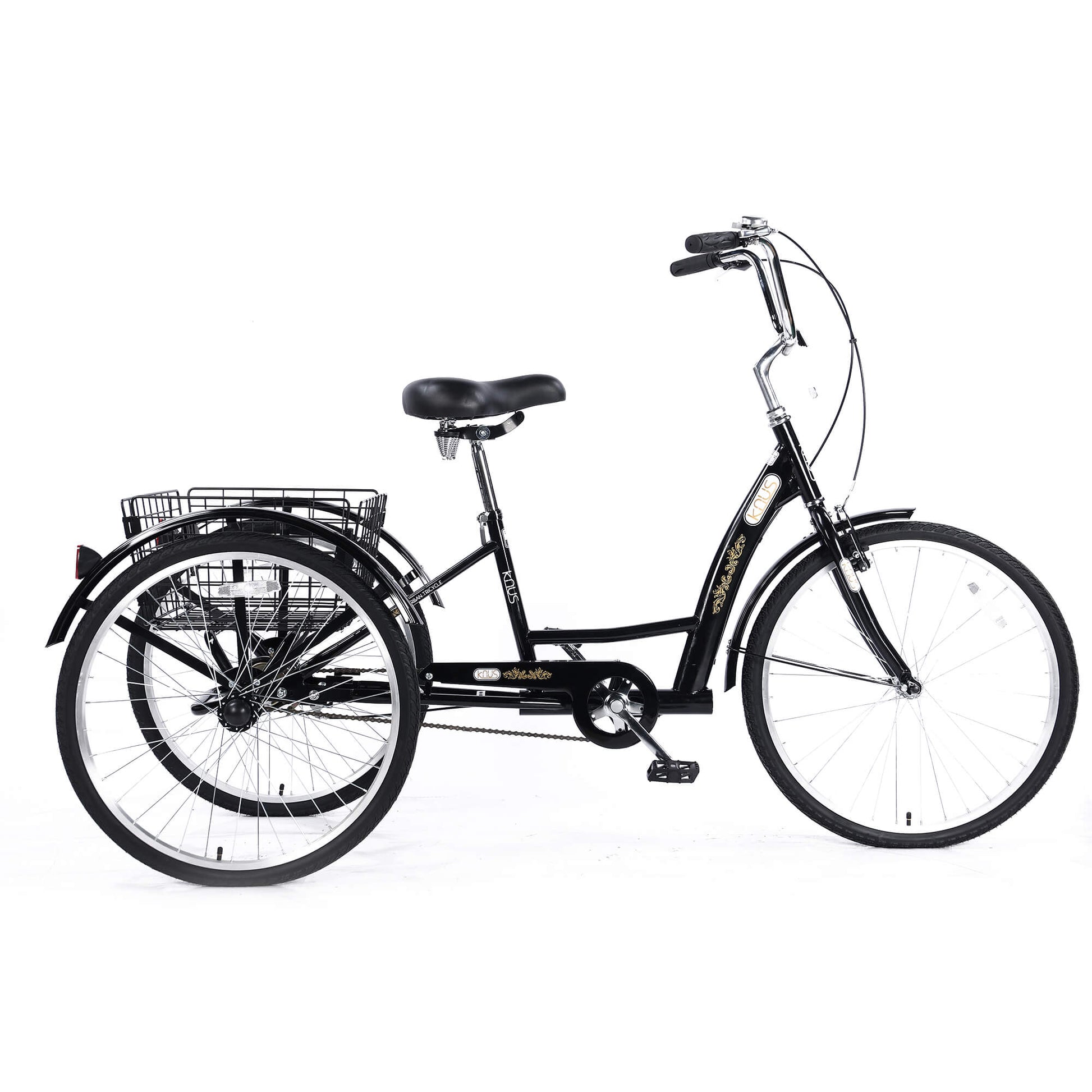 Hycline Knus KT03 26-inch adult tricycle with a sturdy frame and three wheels, designed for comfortable riding.