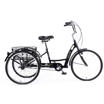 Hycline Knus KT03 26-inch adult tricycle with a sturdy frame and three wheels, designed for comfortable riding.