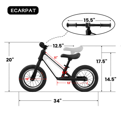 Hycline ChopShip 12-inch baby balancing bike with a sturdy frame and colorful design, suitable for young children learning to ride.