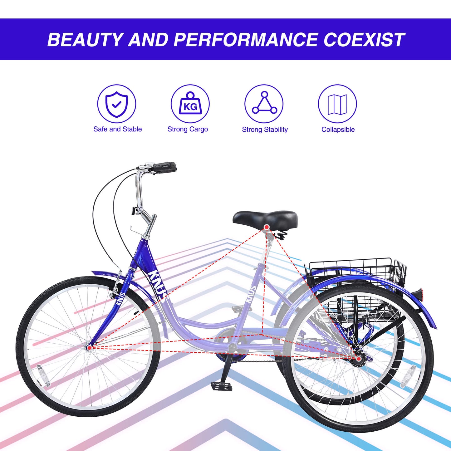 Knus Virbus 26“ Single-Speed Tricycle For Adults - Howling Moto