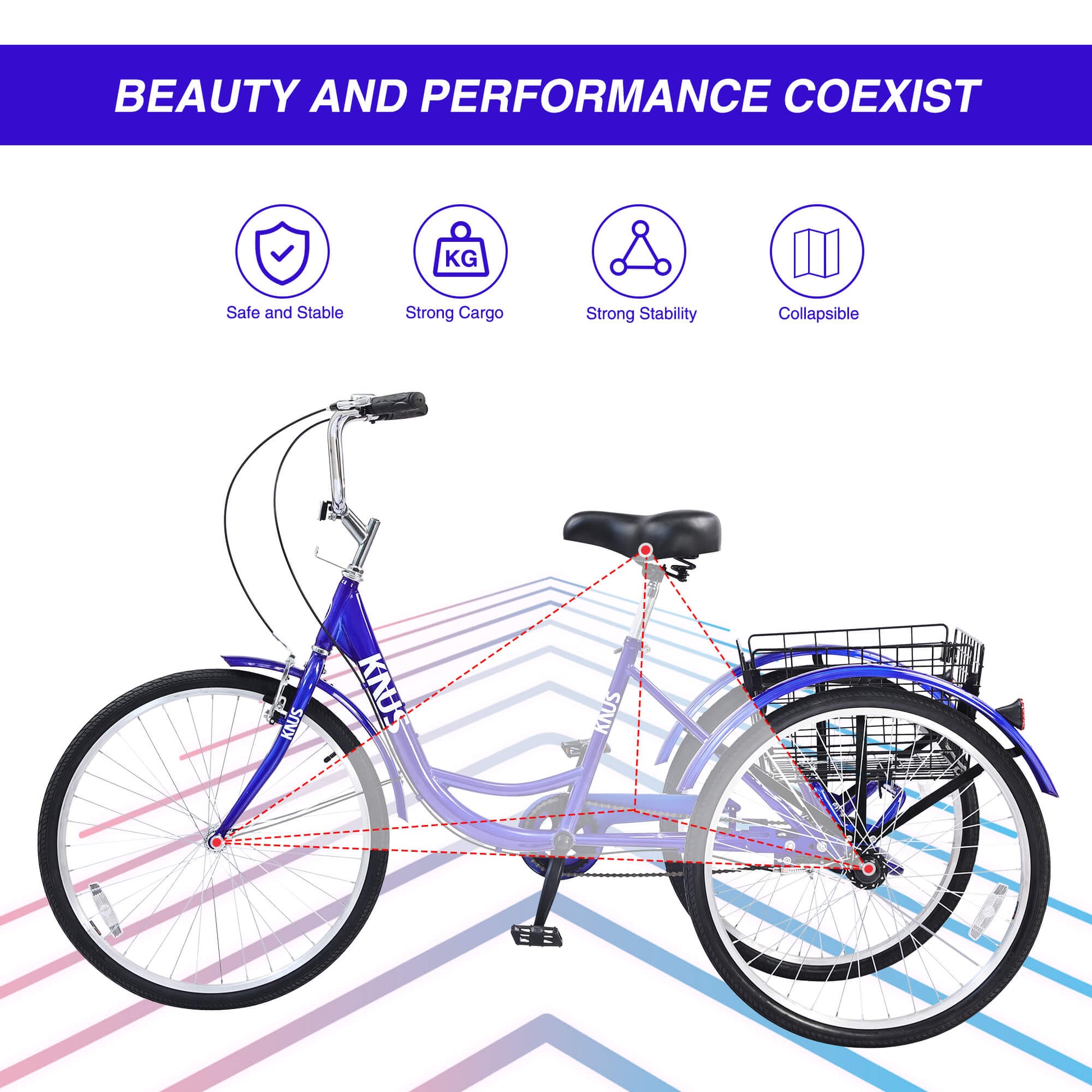 Knus Virbus 26“ Single-Speed Tricycle For Adults - Howling Moto
