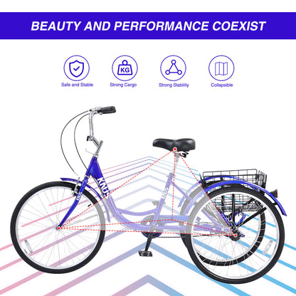 Knus Virbus 26“ Single-Speed Tricycle For Adults - Howling Moto