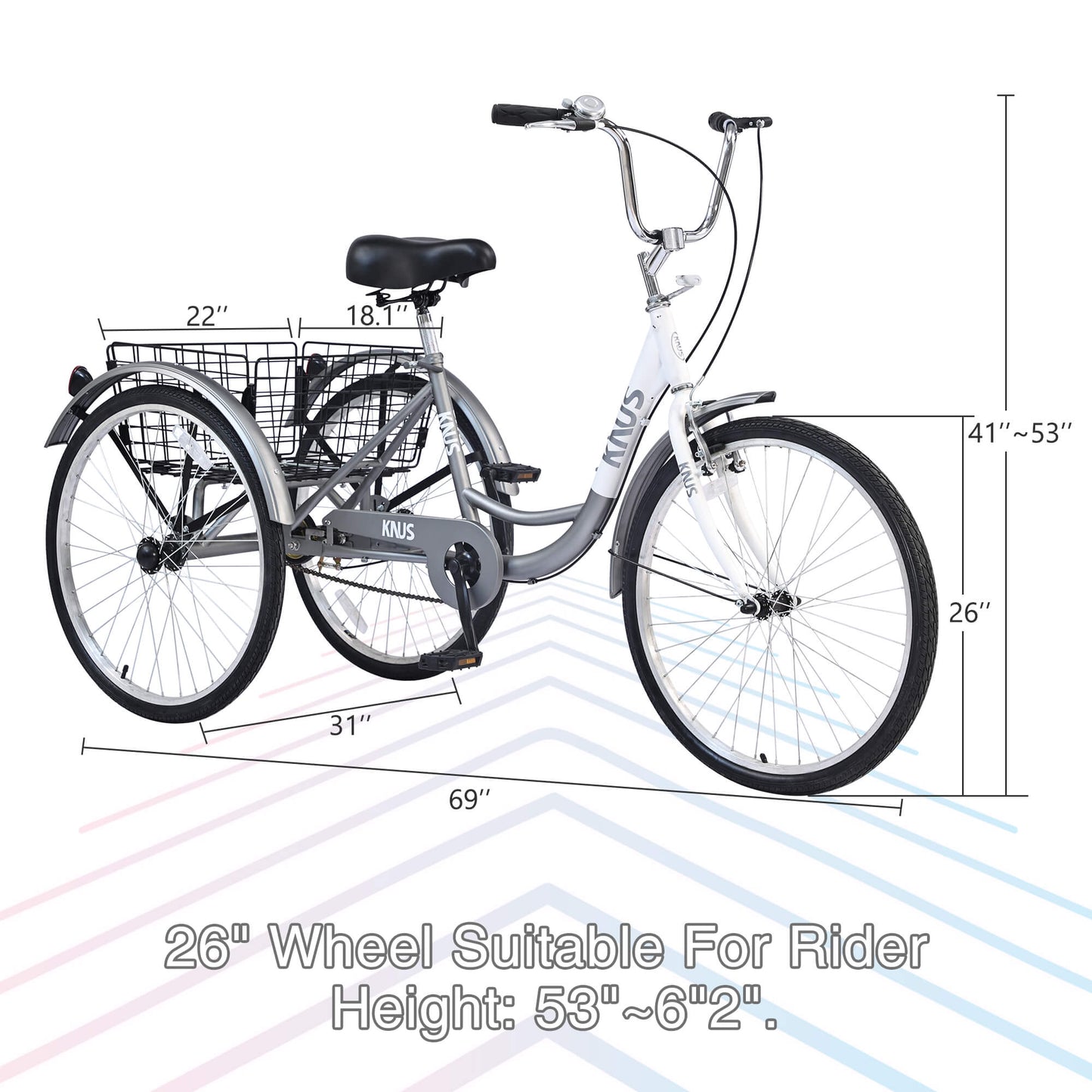 Knus Virbus 26“ Single-Speed Tricycle For Adults - Howling Moto