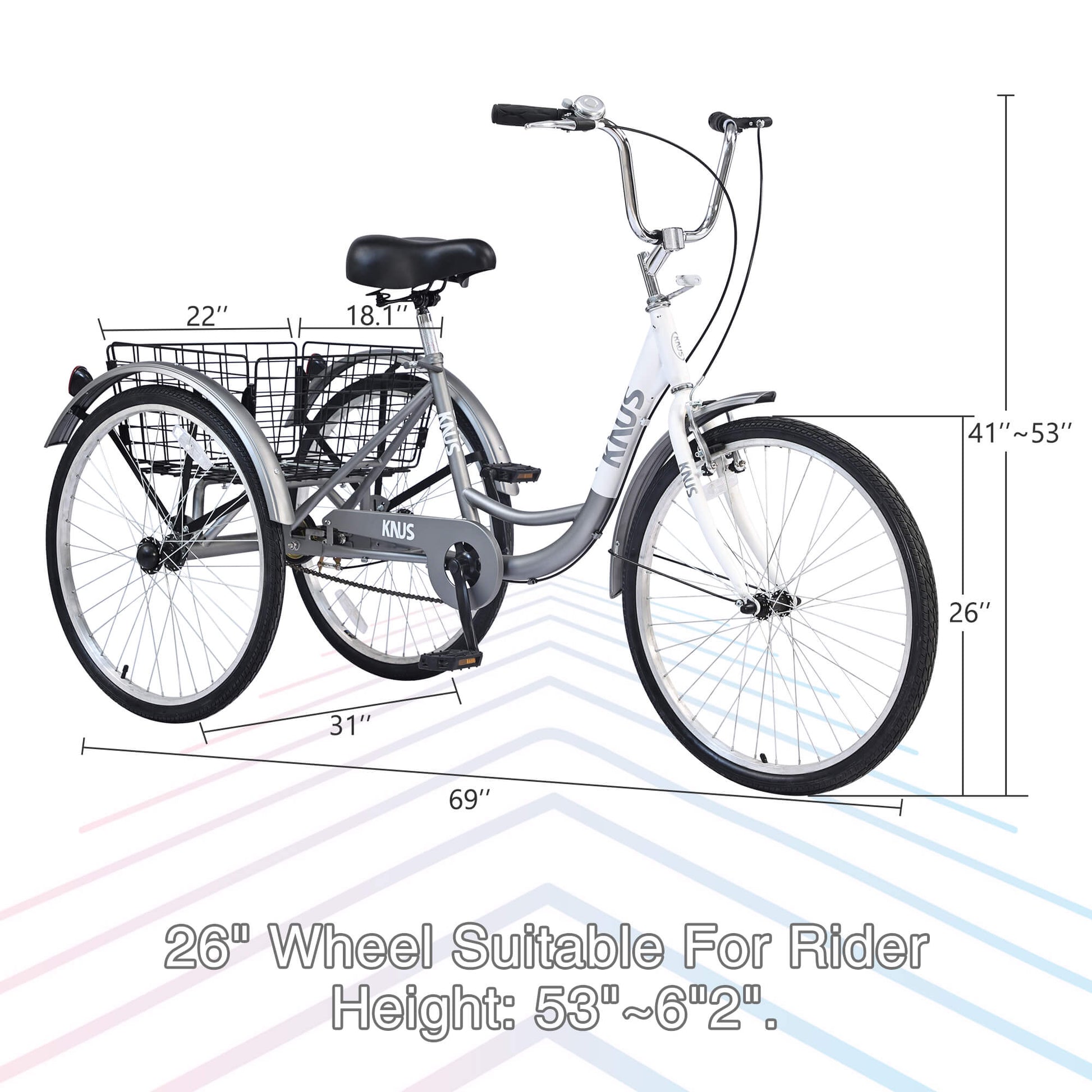 Knus Virbus 26“ Single-Speed Tricycle For Adults - Howling Moto