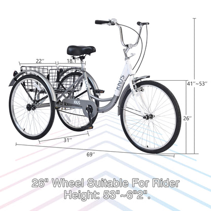 Knus Virbus 26“ Single-Speed Tricycle For Adults - Howling Moto