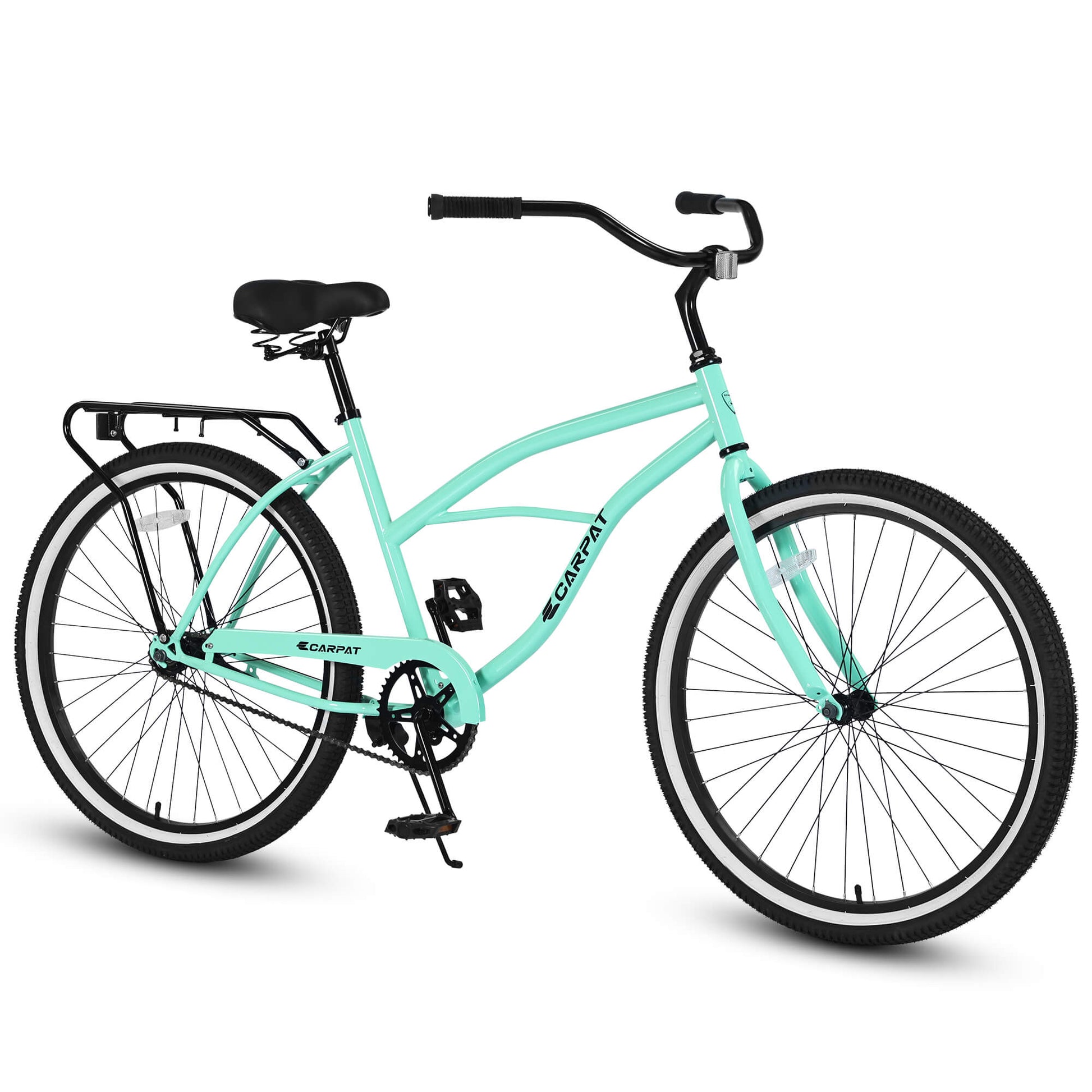 Hycline Roowee 26-inch beach cruiser bicycle with a classic frame, wide tires, and comfortable handlebars for relaxed riding on sand.