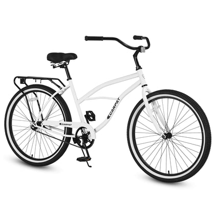 Hycline Ecarpat Roowee 26-inch beach cruiser bicycle with a sturdy frame, comfortable saddle, and wide tires for casual riding