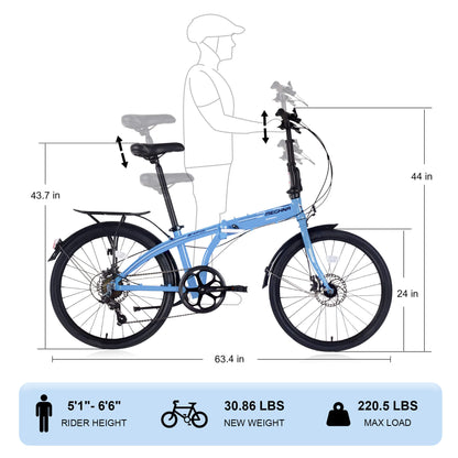 Hycline Meghna 24” Folding Bike - Howling Moto