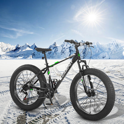 Hycline Hercules 26-inch bicycle tire with 4-inch width mounted on a bike wheel, suitable for mountain or cruiser bikes.