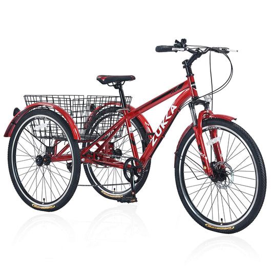Zukka Wanda 26“ 7-Speed Mountain Adult Tricycle - Howling Moto