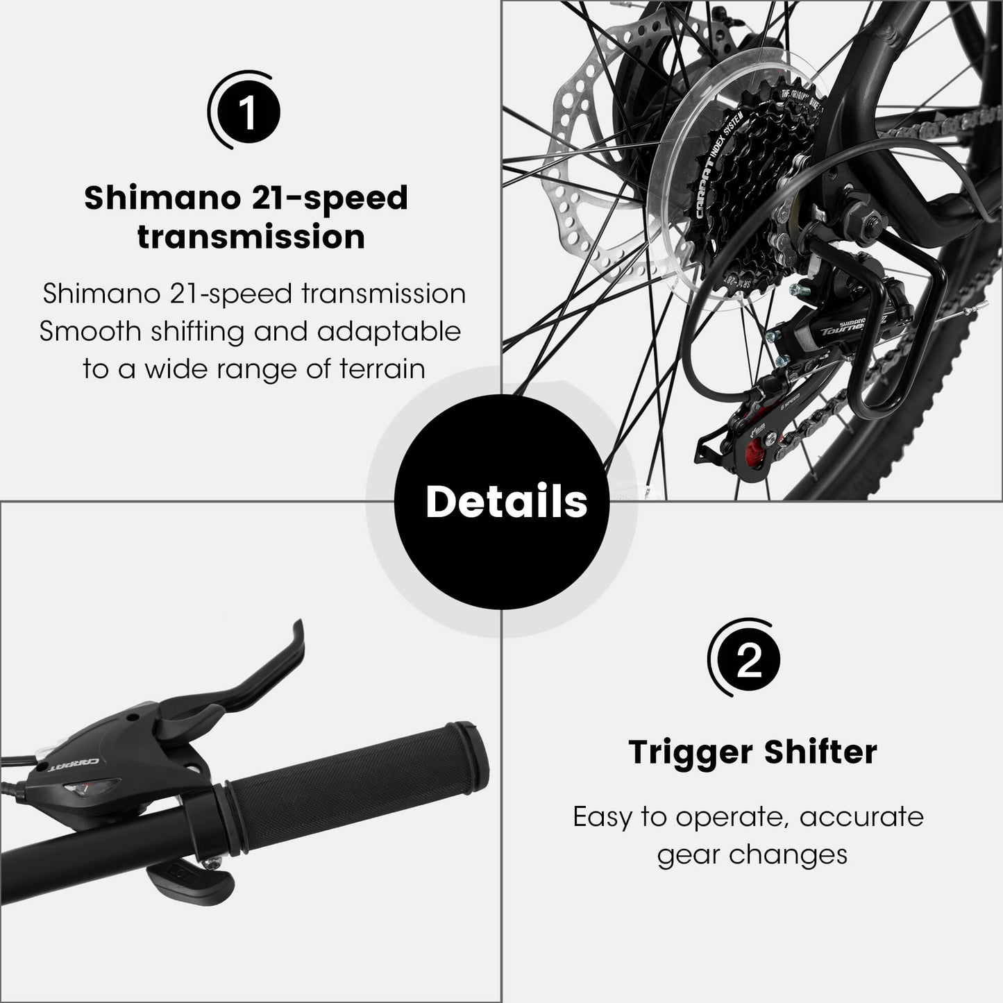 Hycline Ecarpat Tendar X5 27.5-inch bicycle with black frame and mountain bike features, ready for off-road riding.