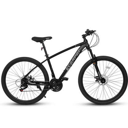 Hycline Ecarpat Tendar X5 27.5-inch bicycle with sturdy frame and knobby tires, ideal for mountain or trail riding.