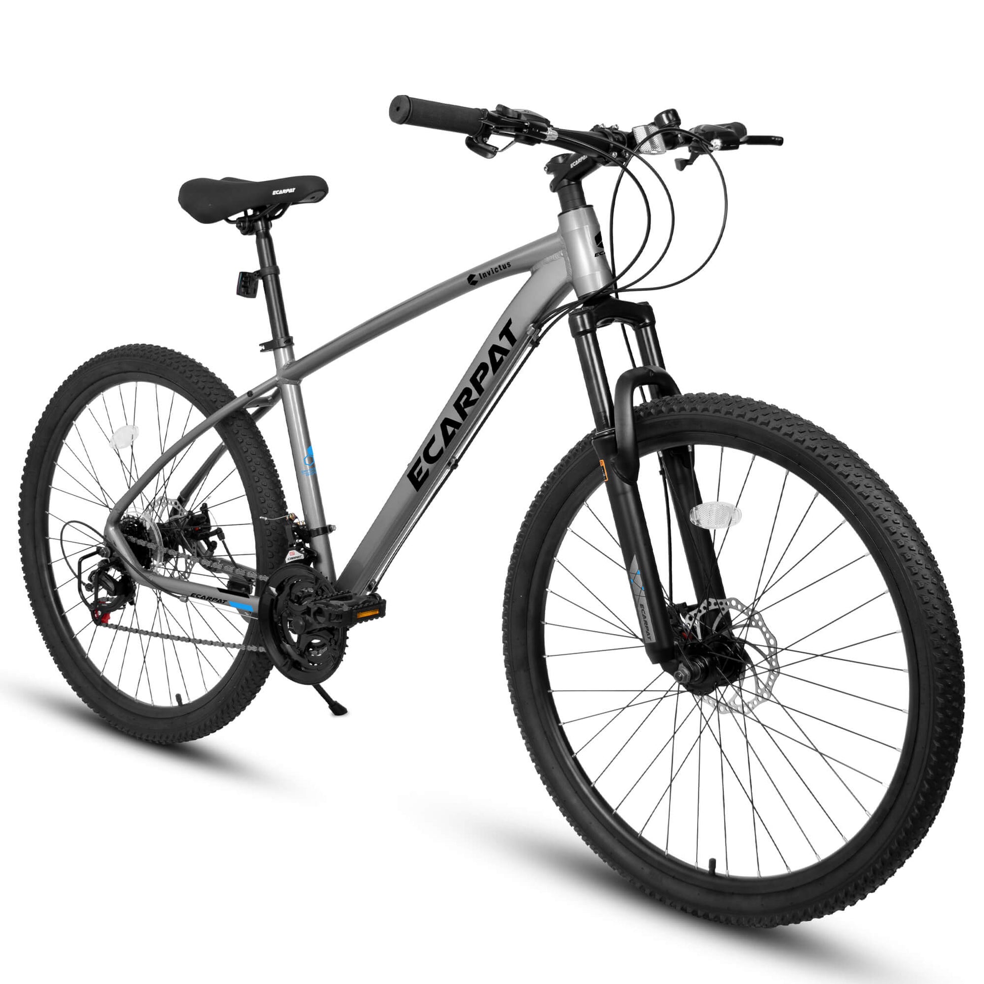 Hycline Ecarpat Tendar X5 27.5-inch bicycle with black frame and mountain bike design, ready for off-road riding.