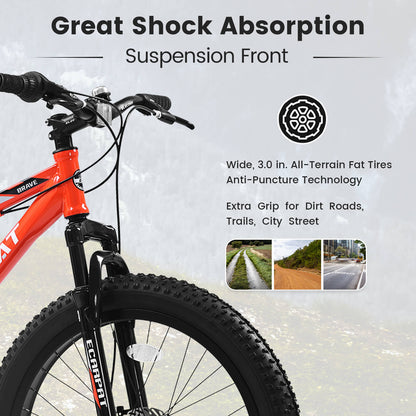 Hycline Hercules 24-inch bicycle tire, 3-inch wide, durable rubber tread suitable for mountain bikes or hybrid bikes.