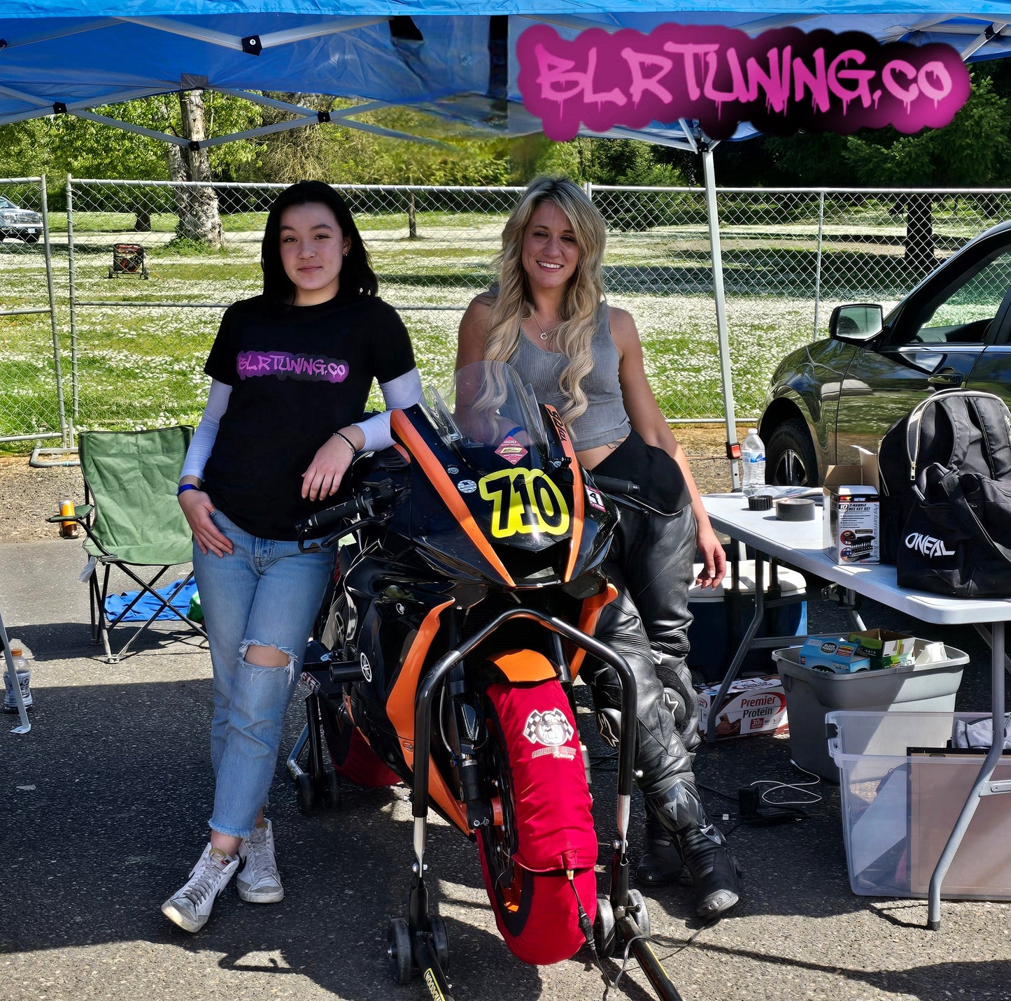 WOMENS PINK LOGO NO FACE NO CASE T-SHIRT BY BLR TUNING - Howling Moto