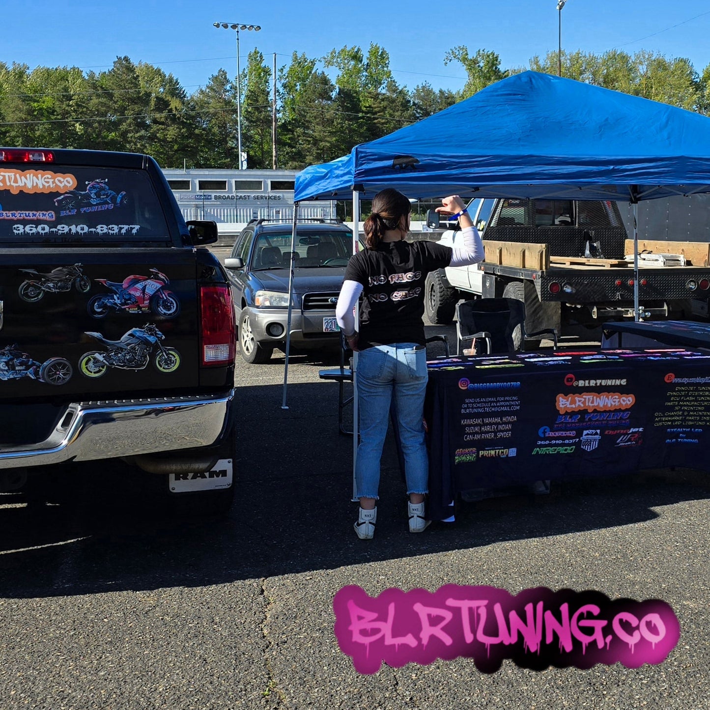 WOMENS PINK LOGO NO FACE NO CASE T-SHIRT BY BLR TUNING - Howling Moto