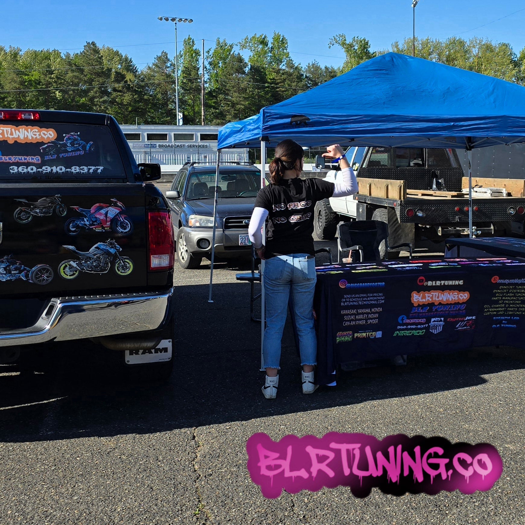 WOMENS PINK LOGO NO FACE NO CASE T-SHIRT BY BLR TUNING - Howling Moto