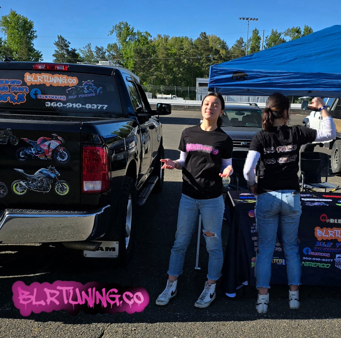 WOMENS PINK LOGO NO FACE NO CASE T-SHIRT BY BLR TUNING - Howling Moto