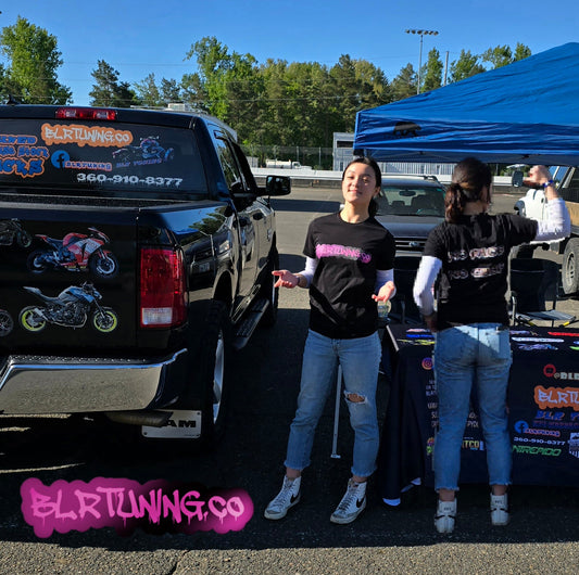 WOMENS PINK LOGO NO FACE NO CASE T-SHIRT BY BLR TUNING - Howling Moto