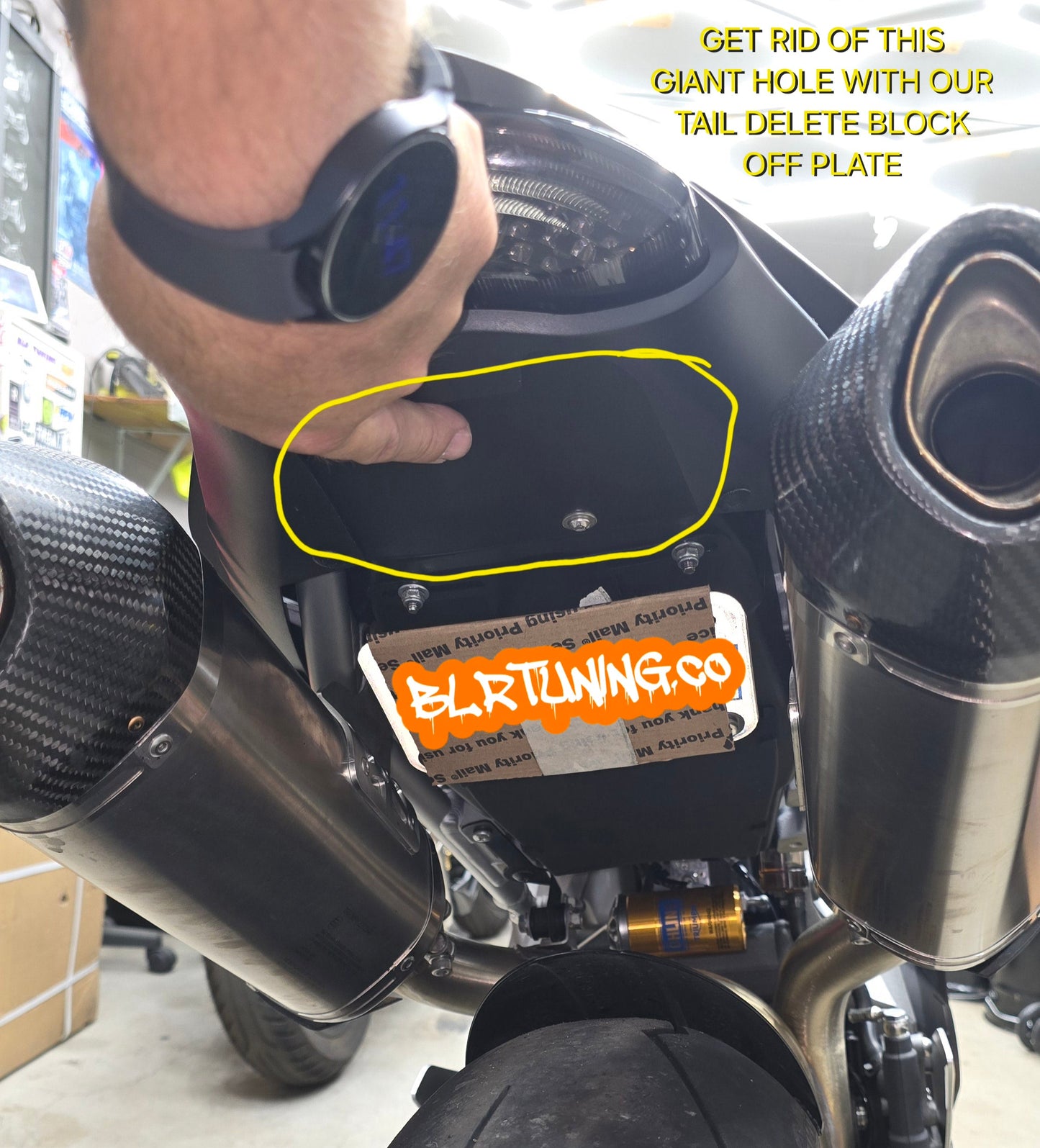 TRIUMPH SPEED TRIPLE 1050 RS TAIL DELETE BLOCK OFF PLATE 2016 TO 2020 - Howling Moto