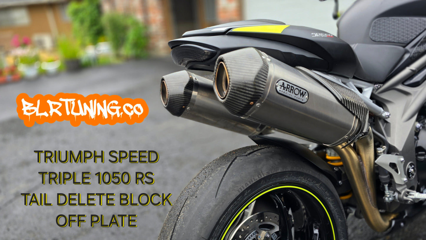TRIUMPH SPEED TRIPLE 1050 RS TAIL DELETE BLOCK OFF PLATE 2016 TO 2020 - Howling Moto