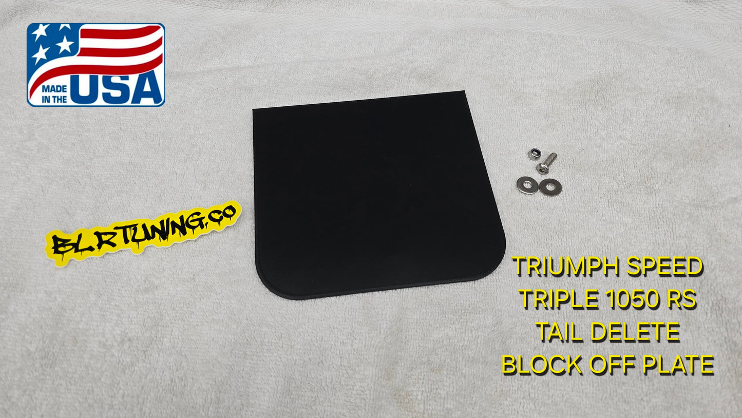 TRIUMPH SPEED TRIPLE 1050 RS TAIL DELETE BLOCK OFF PLATE 2016 TO 2020 - Howling Moto