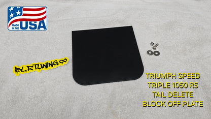 TRIUMPH SPEED TRIPLE 1050 RS TAIL DELETE BLOCK OFF PLATE 2016 TO 2020 - Howling Moto