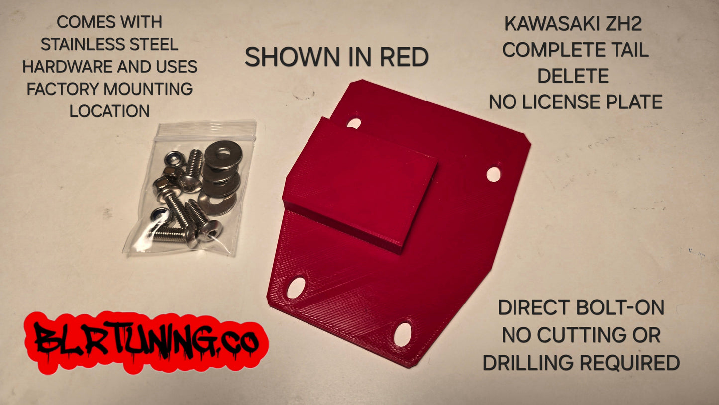 KAWASAKI ZH2 Z H2 SE TAIL Tidy LICENSE PLATE MOUNT OR PLATE DELETE FITS 2019 - 2024 - Howling Moto