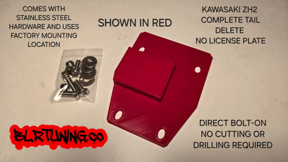 KAWASAKI ZH2 Z H2 SE TAIL Tidy LICENSE PLATE MOUNT OR PLATE DELETE FITS 2019 - 2024 - Howling Moto
