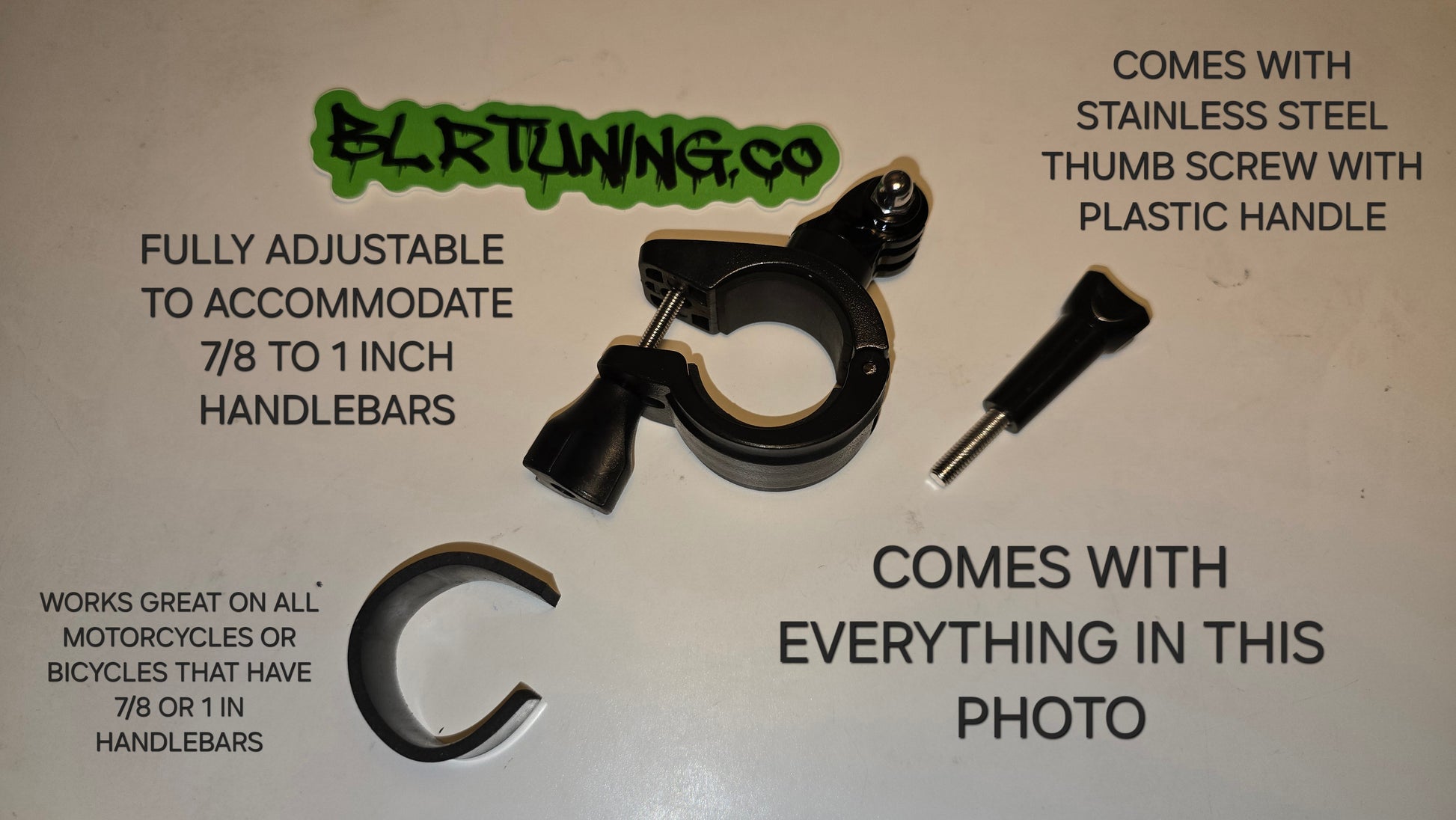 HANDLEBAR MOUNT FOR PV3 OR ACTION CAMERAS - FITS 7/8 TO 1 INCH STANDARD HANDLE BARS - Howling Moto