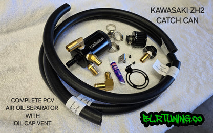 KAWASAKI ZH2 AIR OIL SEPARATOR 3 PORT CATCH CAN - Howling Moto