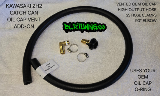 KAWASAKI Z H2 CATCH CAN ADD ON CRANK CASE OIL CAP VENT KIT - ADD-ON KIT ONLY FOR OUR 3 PORT CATCH CAN - Howling Moto