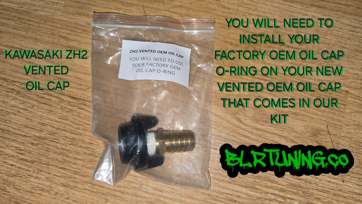 KAWASAKI Z H2 CATCH CAN ADD ON CRANK CASE OIL CAP VENT KIT - ADD-ON KIT ONLY FOR OUR 3 PORT CATCH CAN - Howling Moto