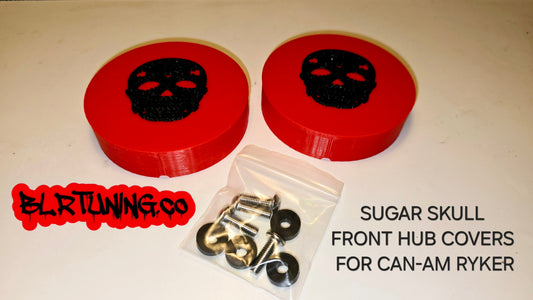 SUGAR SKULL FRONT HUB COVERS FOR CAN-AM RYKER SOLD AS A SET OF 2 - Howling Moto