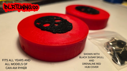 SUGAR SKULL FRONT HUB COVERS FOR CAN-AM RYKER SOLD AS A SET OF 2 - Howling Moto