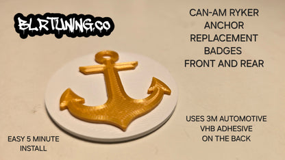 ANCHOR REPLACEMENT BADGES FOR CAN-AM RYKER FRONT AND REAR - Howling Moto