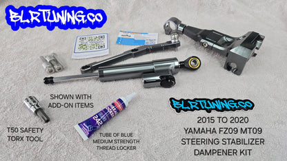 YAMAHA MT09 AND FZ09 STEERING STABILIZER DAMPER FITS 2015 TO 2020 MT09 MT-09 FZ09 FZ-09 - Howling Moto