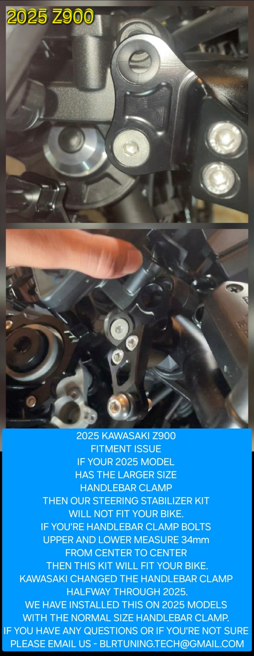 KAWASAKI Z900 STEERING STABILIZER KIT 17 - 24 - Howling Moto