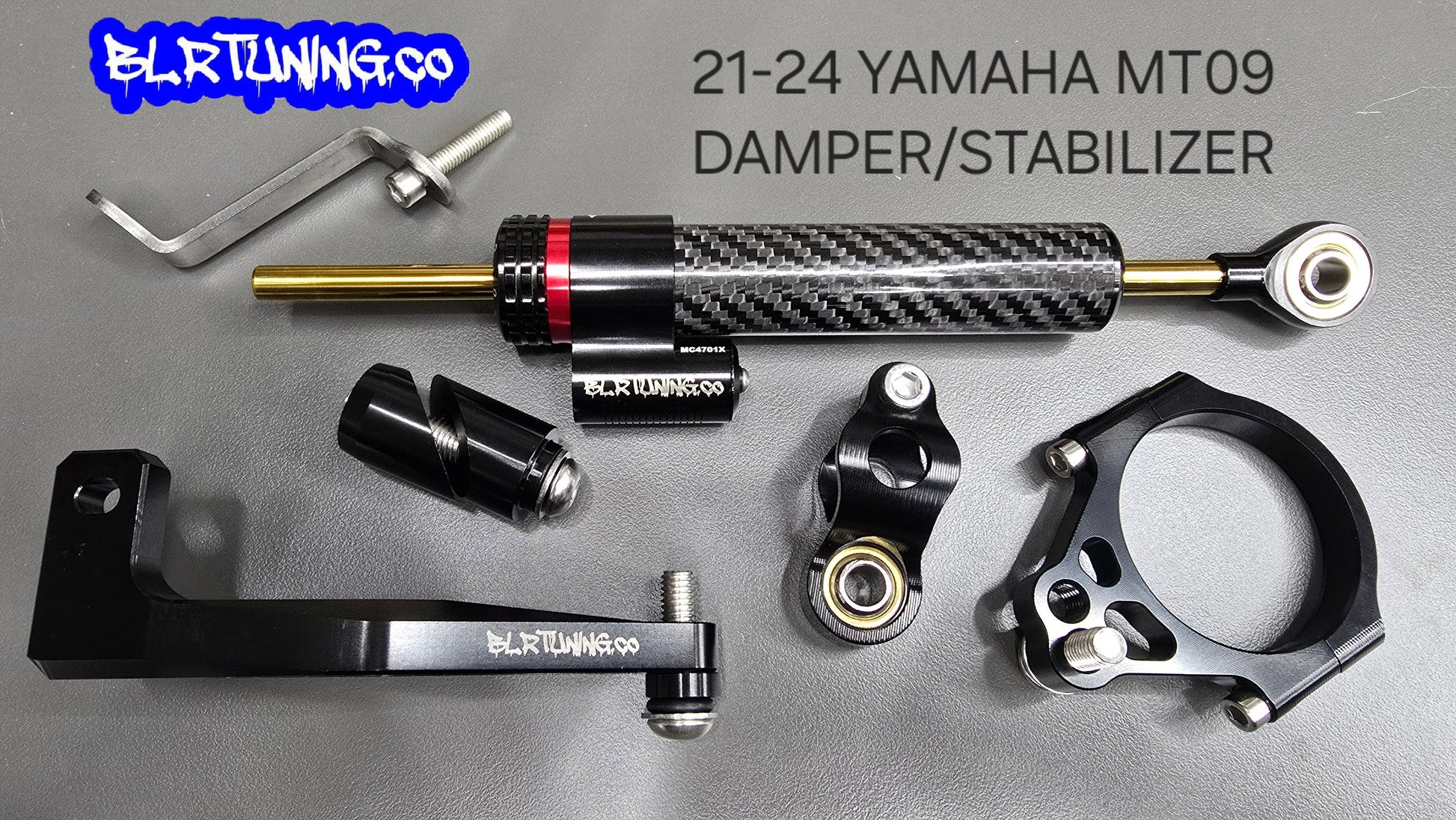 YAMAHA MT09 STEERING STABILIZER DAMPER FITS 2021 TO 2024 MT09 MT-09 XSR900 - WILL NOT FIT OLDER MODELS - Howling Moto