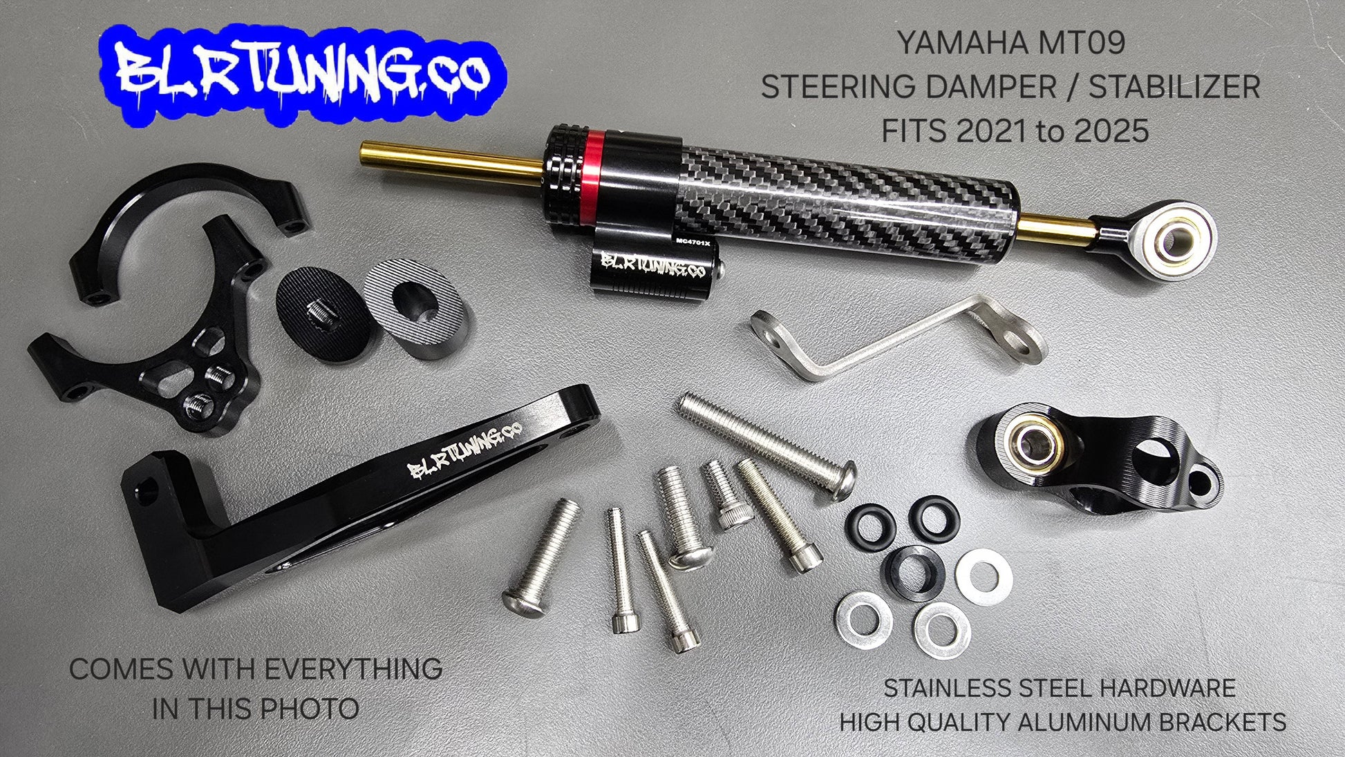 YAMAHA MT09 STEERING STABILIZER DAMPER FITS 2021 TO 2024 MT09 MT-09 XSR900 - WILL NOT FIT OLDER MODELS - Howling Moto