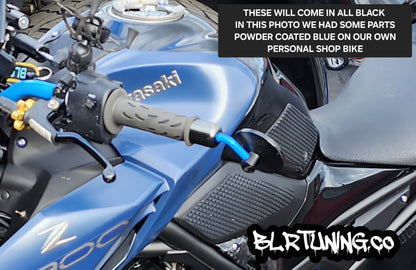 ROUND BAR END MIRRORS SOLID MOUNT NON FOLDING UNIVERSAL FIT FOR 7/8 OPEN END MOTORCYCLE HANDLEBARS - Howling Moto