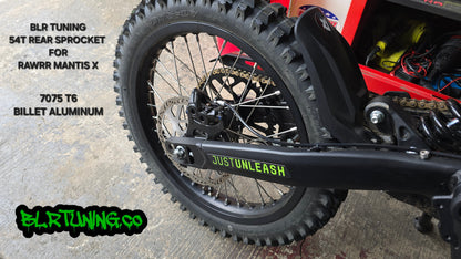 RAWRR MANTIS X 54 TOOTH REAR SPROCKET 7075 T6 ALUMINUM ANODIZED BLACK BY BLR TUNING - Howling Moto