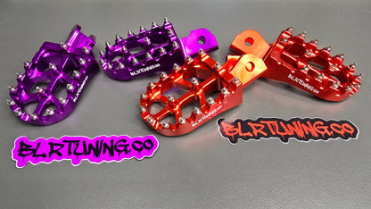 FOOT PEGS FOR STRIKE SHADOW 48v 60v 72v 2026 MODELS BILLET ALUMINUM WITH STAINLESS STEEL TEETH BY BLR TUNING