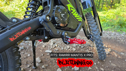 FOOT PEGS FOR RAWRR MANTIS X AND MANTIS X PRO BILLET ALUMINUM WITH STAINLESS STEEL TEETH BY BLR TUNING - Howling Moto