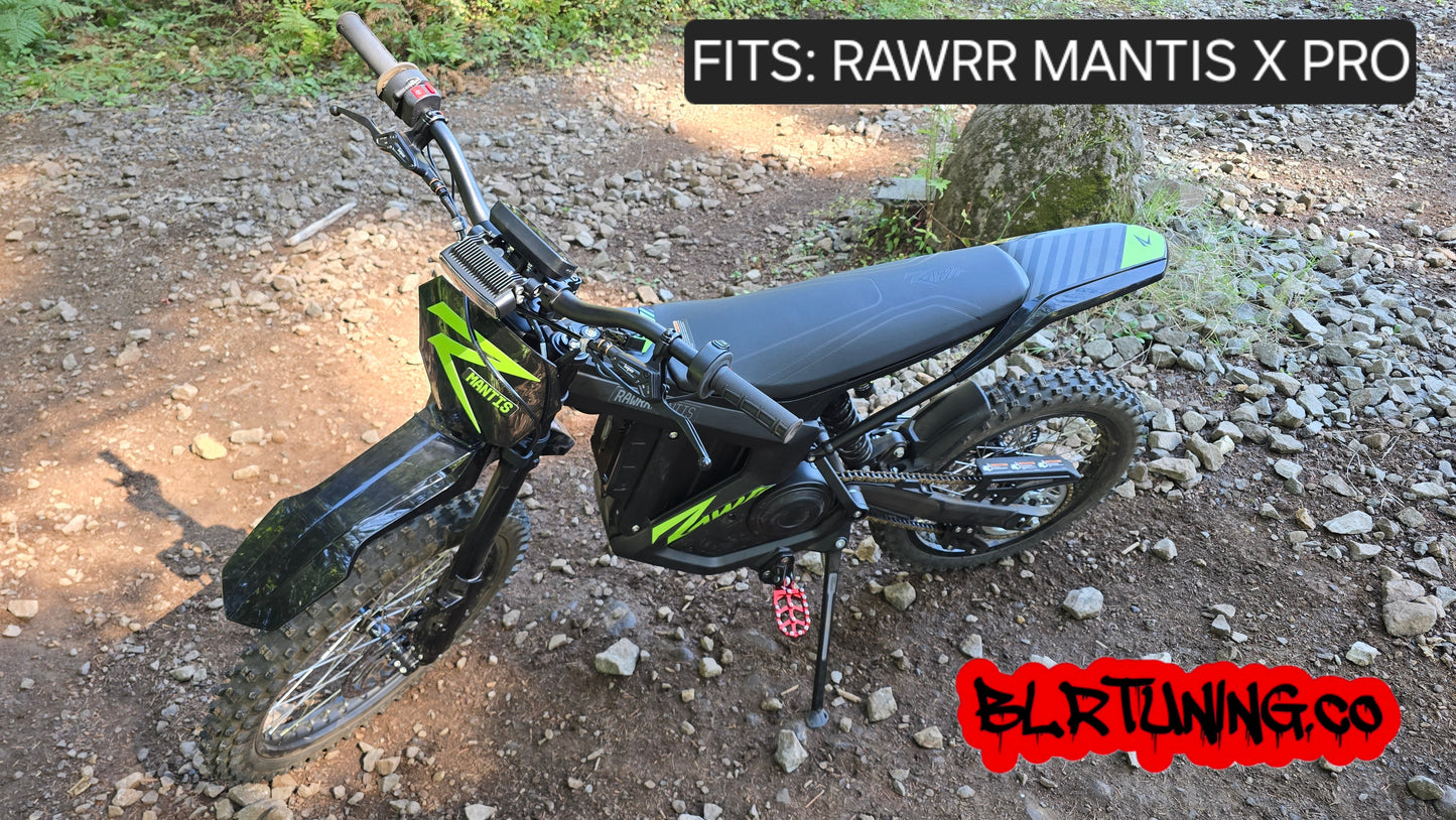 FOOT PEGS FOR RAWRR MANTIS X AND MANTIS X PRO BILLET ALUMINUM WITH STAINLESS STEEL TEETH BY BLR TUNING - Howling Moto