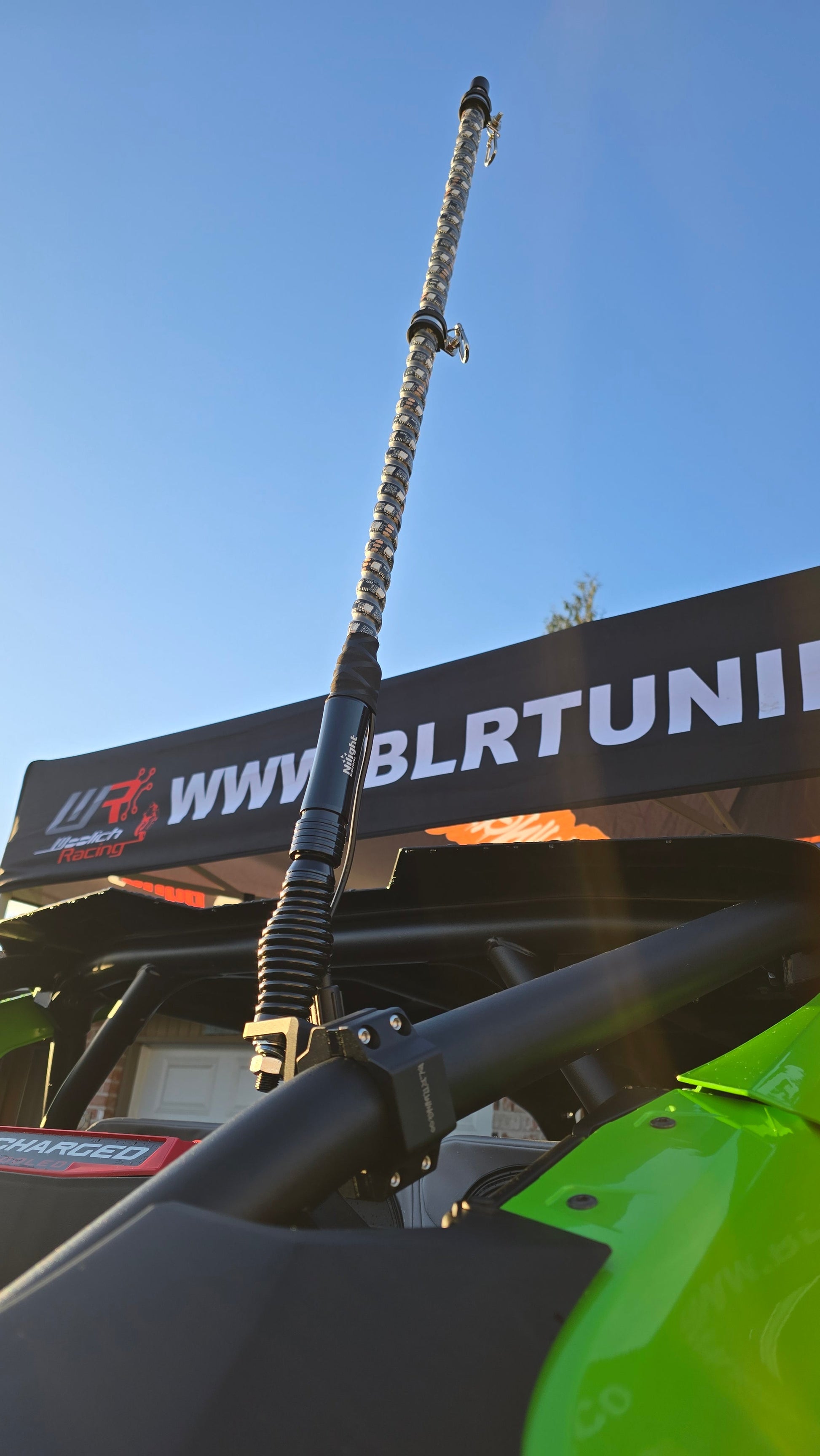 BLR TUNING Billet Aluminum Whip - Spot Light - Flagpole Mounts – Fits 1.75" to 2.0" Roll Cage Bars - UTV -ATV - ORV - UNIVERSAL FITMENT - Howling Moto