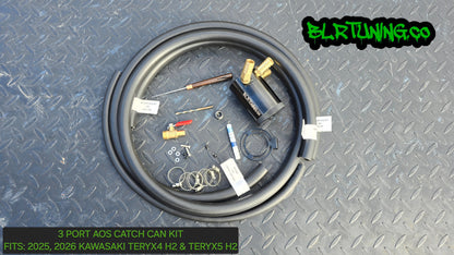 KAWASAKI TERYX H2 AIR OIL SEPARATOR 3 PORT CATCH CAN - Howling Moto