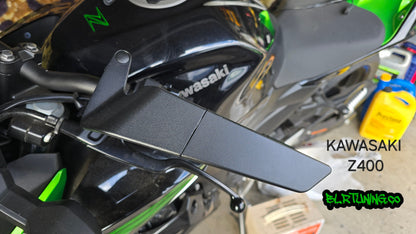 BLR TUNING Perch-Mounted Stealth Winglet Mirrors – Black Aluminum UNIVERSAL FIT - Howling Moto