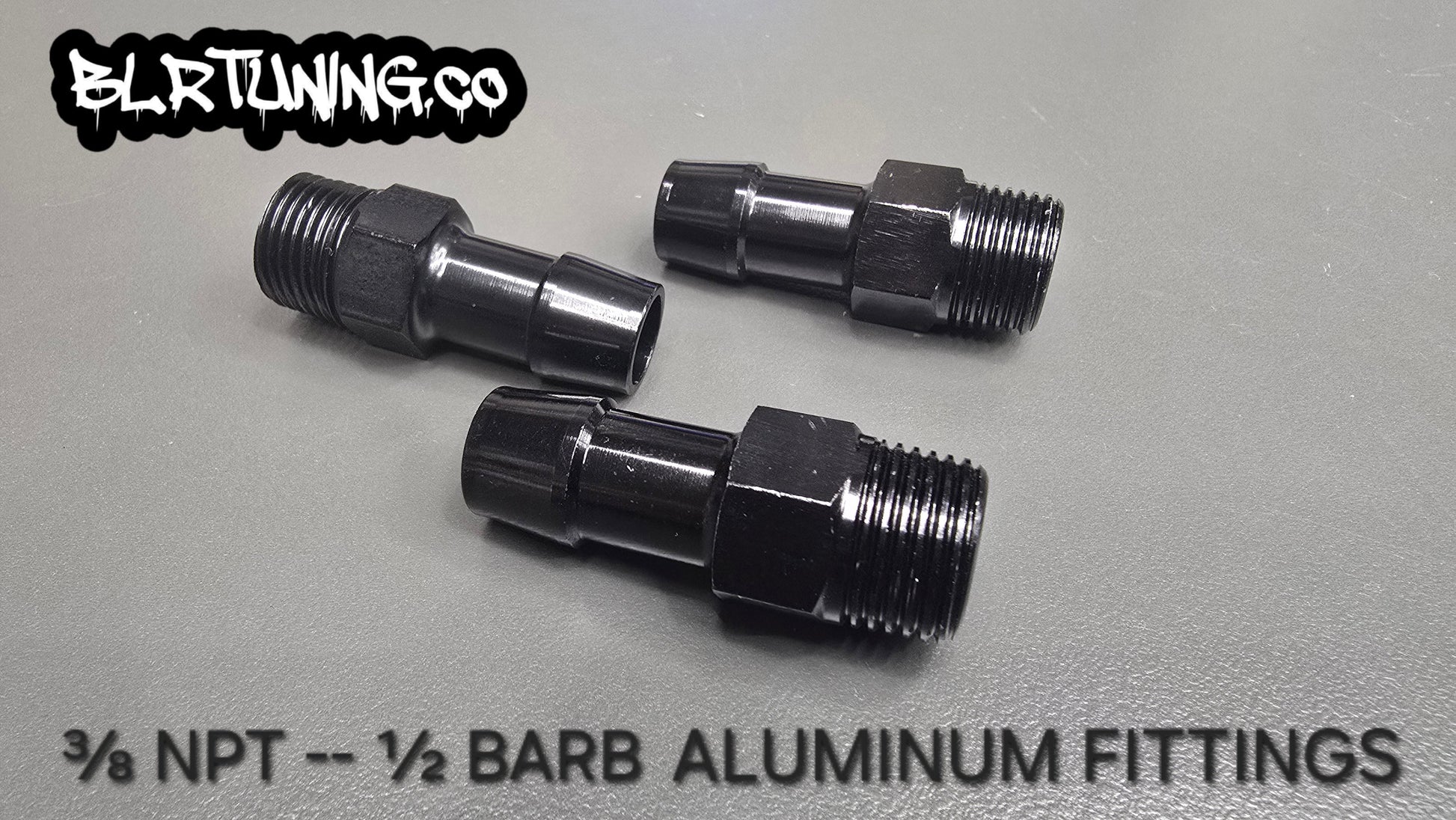 Black Aluminum Hose Barb Fitting – 3/8" NPT to 1/2" ID Barb for 1/2 inch ID hose - Howling Moto